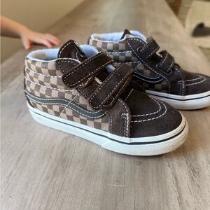 Vans Kids Brown Checkered Sneakers